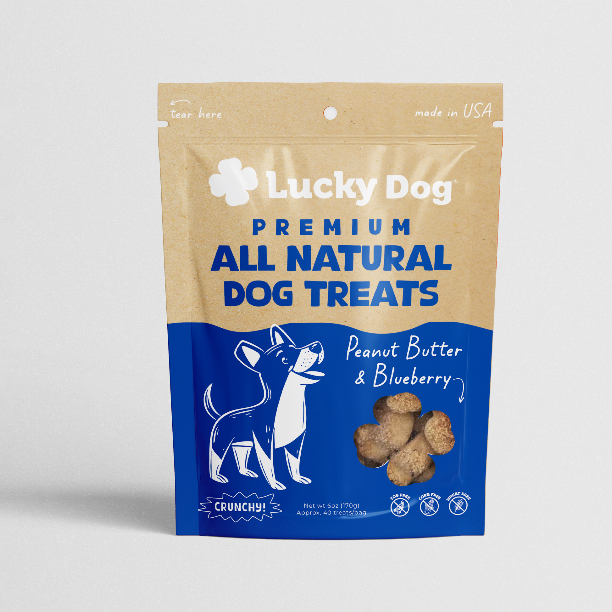 Lucky Dog® Crunchy Peanut Butter & Blueberry Dog Treats (3-Pack Bundle)