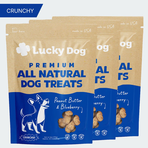 Lucky Dog® Crunchy Peanut Butter & Blueberry Dog Treats (3-Pack Bundle)