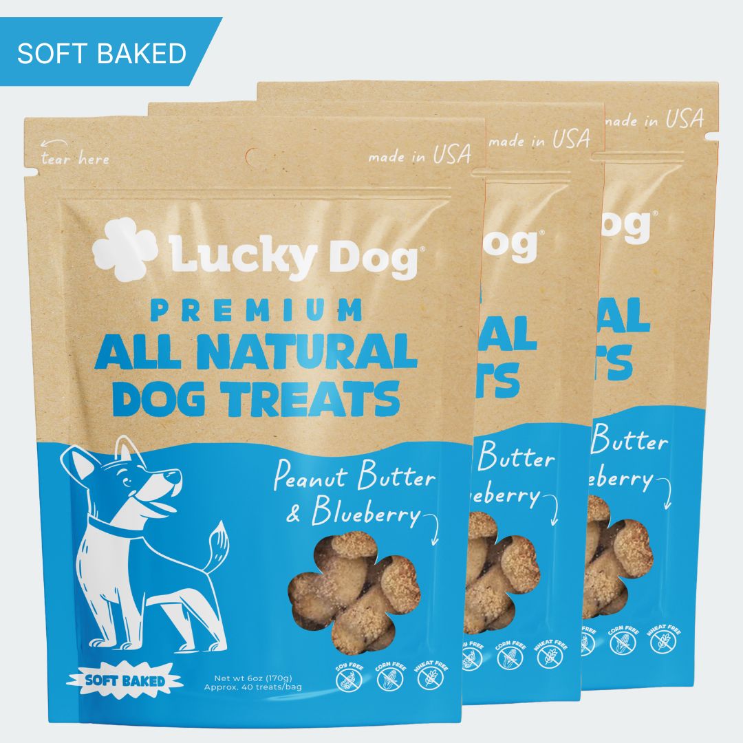 Lucky Dog® Soft Baked Peanut Butter & Blueberry Dog Treats (3-Pack Bundle)