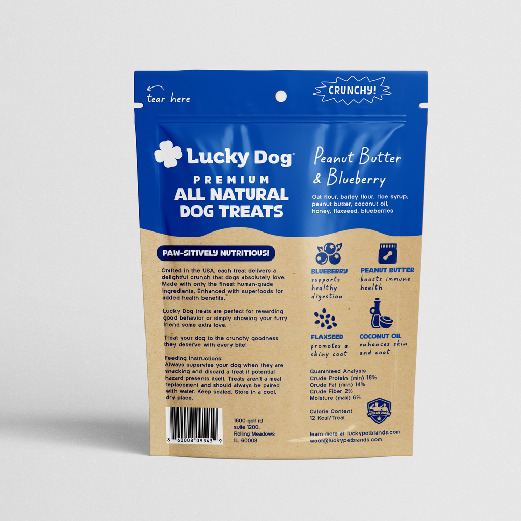 Lucky Dog® Crunchy Peanut Butter & Blueberry Dog Treats (3-Pack Bundle)