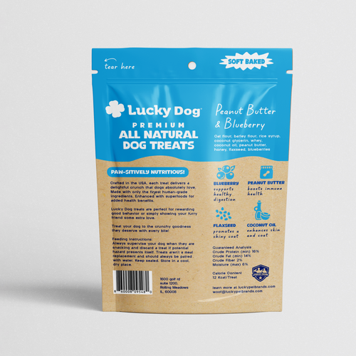 Lucky Dog® Soft Baked Peanut Butter & Blueberry Dog Treats (3-Pack Bundle)