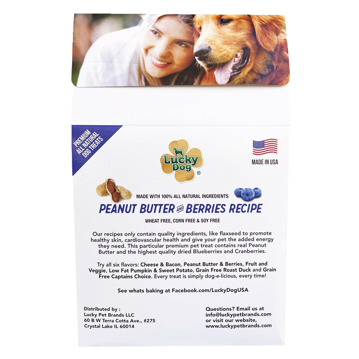 Lucky Dog® Grain-Free Peanut Butter & Berry Dog Treats (3-Pack Bundle)