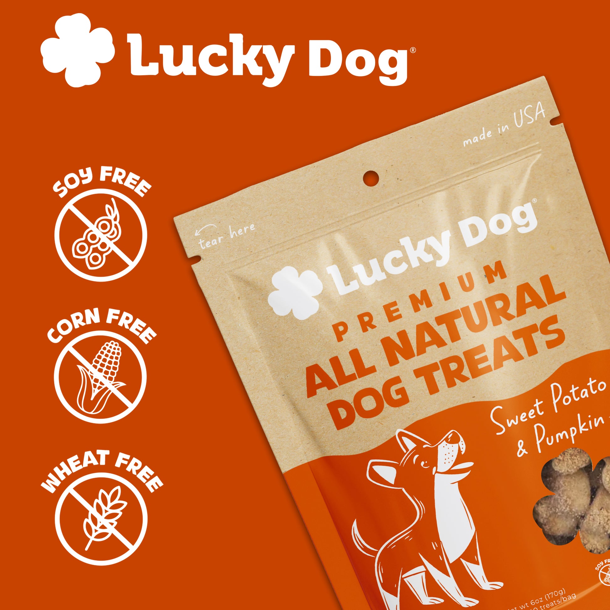 Lucky Dog® Crunchy Sweet Potato & Pumpkin Dog Treats (3-Pack Bundle)